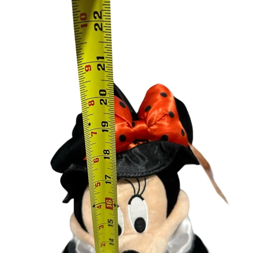 Disney Minnie Mouse Witch Halloween Greeter 21” Black, Orange, Polka Dot. New